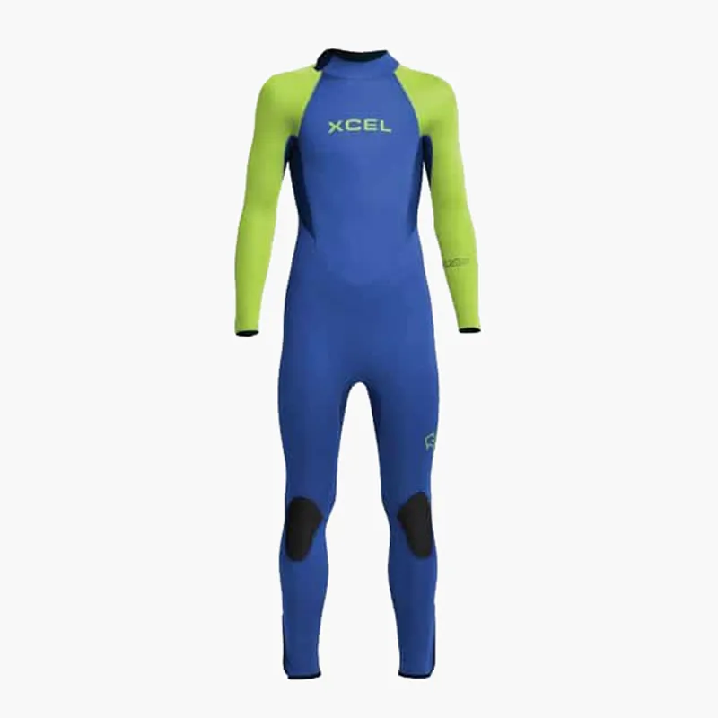 Xcel Junior Axis 3/2 Back Zip Wetsuit Blue/Lime